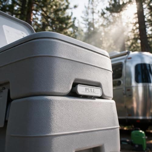 Dripex Portable Camping Toilet, 20L Travel Toilet with Flush & Removable Handle, Portable Commode for Camping Hiking Caravan RV Boat Home — view 6