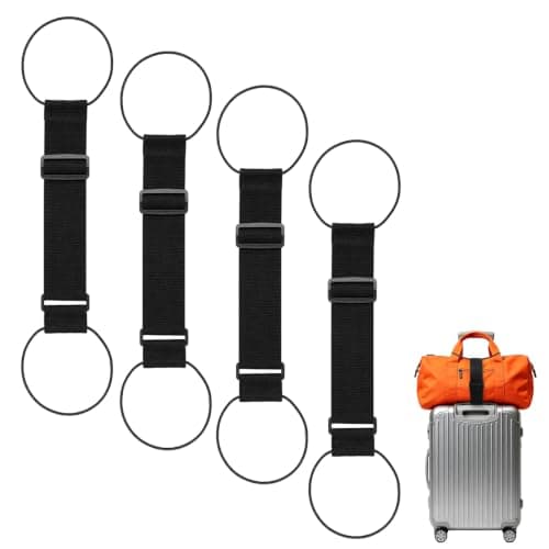 4PCS Adjustable Silicone Elastic Luggage Connector Strap for Carry On Cases