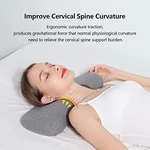 Cozyhealth Cervical Neck Pillows for Pain Relief Sleeping, High-Density Memory Foam Neck Bolster Pillow for Stiff Pain Relief, Neck Support Pillow Neck Roll Pillow for Bed Pillow (Dark Gray) — view 6