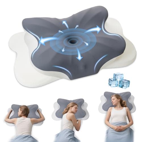 Veladia Orthopaedic Pillow for Neck Pain, Ergonomic Cervical Memory Foam Pillow for Side and Back Sleepers,Butterfly Contour Neck Support Pillow for Sleeping