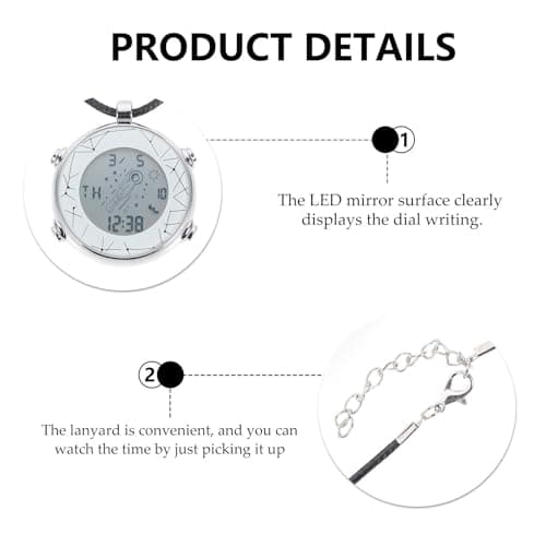 Electronic Necklace Watch Back to School Decor Portable Alarm Pocket Watch — view 3