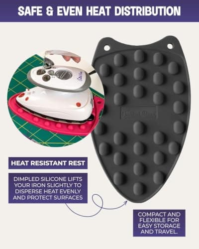 The Quilted Bear Premium Mini Iron and Portable Ironing Mat Bundle, Black — view 4