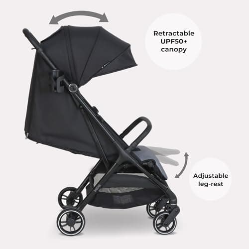 My Babiie MBX6 Autofold Stroller – from Birth to 4 Years (22kg), Foldable & Compact, Lightweight, Travel Buggy for Toddlers, Pushchair Includes Rain Cover - Black & Grey — view 6