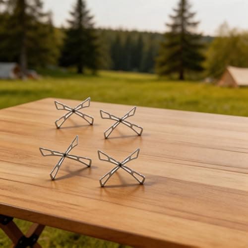 FACAIIO for Compact Stainless Steel Steaming Rack 4 Pack, Foldable Stand Pots, Camping Travel and Daily Cooking, 12.5cm — view 2