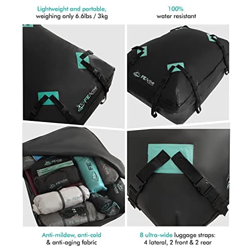 FE Active Cargo Rooftop Carrier - 100% Waterproof 15 cubic ft. Roof Dry Bag Heavy Duty Car & SUV Roof Top Luggage Storage Cargo Carrier W Straps, Road Trips, Camping, Travel | Designed in California — view 3
