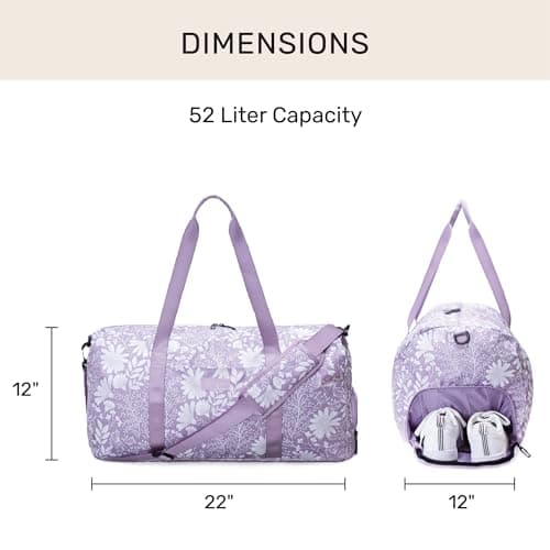 Jadyn 22" Women's Large Duffel/Weekender Bag with Shoe Pocket, Travel Bag, Dusty Lavender, L, Weekender — view 5