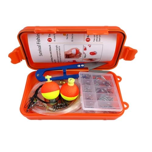 Wilderness Fishing Kit, Emergency Fishing Equipment, Wilderness Survival Tool Box, Including Fishing Hooks, Fishing Line, Float, and Scissors — view 4