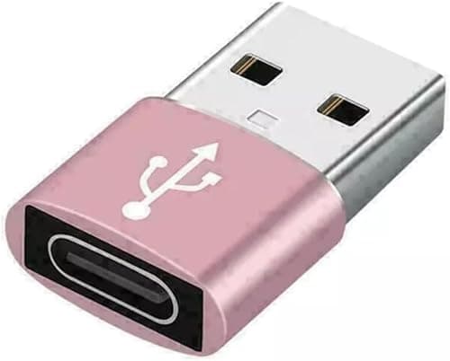 USB C to USB Adaptor, Type C Adapter, Type C Female to USB Male Converter with 5Gbps Data Transfer & Fast Charging, Compatible with All Devices with Laptop, PC, Power Bank (Rose gold)