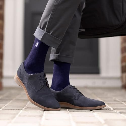 HEAT HOLDERS Ultra Lite - 4 Pair Multipack Mens Thermal Socks | Ultra Thin Warm Socks for Dress Socks in Winter (6-11, Navy) — view 3