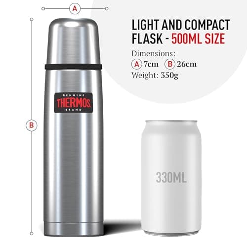 Thermos Light & Compact Stainless Steel Flask (500ml) 14h Hot | 24h Cold — view 4