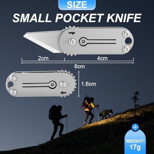 Vicloon Pocket Knife, Multi-Function Pocket Box Opener, Folding Utility Knife, Camping Multitools, Stainless Steel EDC Gadget for Camping, Hiking, Office and Daily DIY Tasks, Gift for Men — view 2