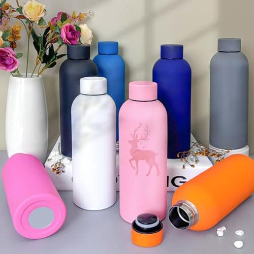 16 Pack Stainless Steel Insulated Water Bottle 17oz Blank Double Wall Vacuum Thermal Sports Bottle Personalized Metal Water Bottles Bulk for Travel Team Gift, Office — view 3