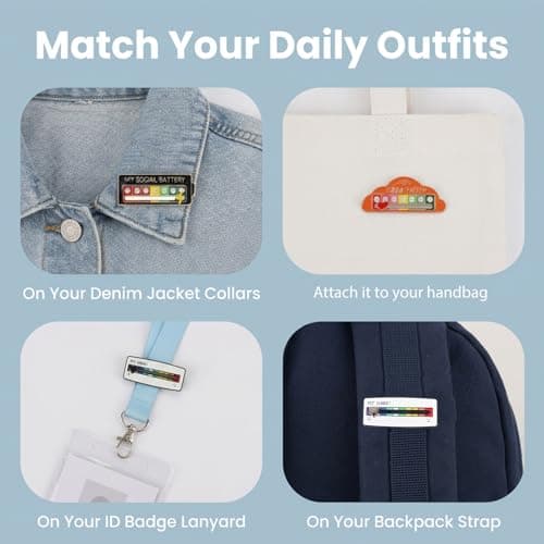 10Pcs My Social Battery Badge with 7 Sliding Expressions — view 6