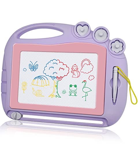 AiTuiTui Magnetic Drawing Board Travel Size, Erasable Doodle Sketching Writing Board Pad Travel Games for Kids in Car, Early Education Learning Skill Development Toys for Girls Age 3 4 5 Year Old