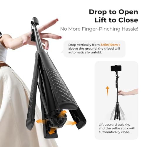 K&F CONCEPT 180cm Phone Tripod with 4-Leg Tripod Base & Wireless Remote — view 2