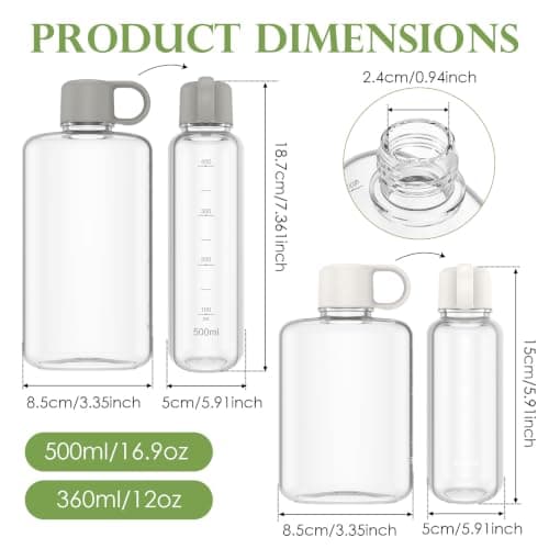 Sesaver 2Pcs Flat Water Bottle Set with Handle(Grey+White) — view 2