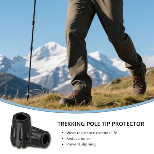 Walking Stick Rubber Ferrules Tips – 8 Pack Universal Fit Replacement Ends for Trekking Poles – Rubber Protectors for Walking Sticks Crutches – Non-Slip Grip Accessories for Hiking Outdoor — view 4