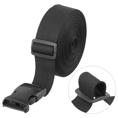 QWORK® 1.5 Inch Nylon Webbing Strap Kit - 11 Yards with 10 Plastic Buckles & Tri-Glide Slides for DIY Luggage, Bag, Backpack Repair (3.8cmx10m Strap) — view 2