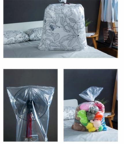 Thicken Extra Large Clear Storag Bags Heavy Duty Storage Bag Plastic Storage Bags with re-useable Thickened and Sturdy Waterproof Dustproof Apply to Quilts Suitcase Plush Toys Office Chairs (5 Pcs) — view 5