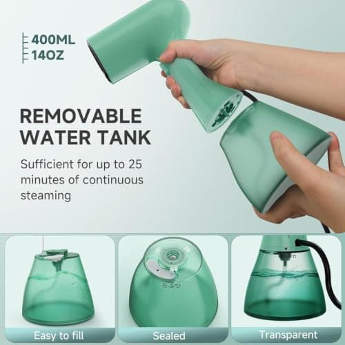OLAYMEY Clothes Steamer 1800W Handheld, 400ml Tank, 20s Fast Heat-up (T201) — view 3