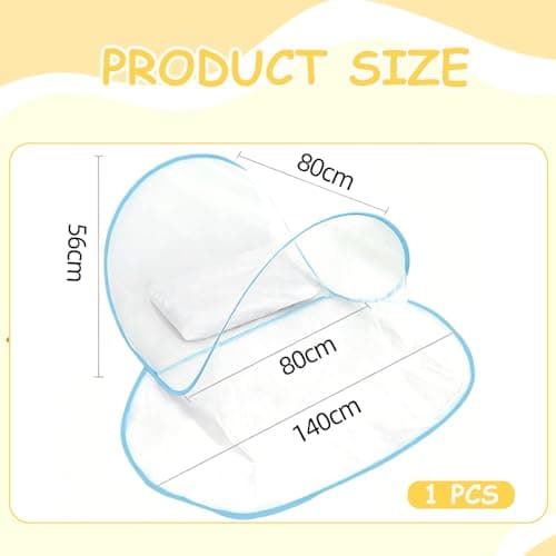 1 PCS Pop Up Mosquito Net For Bed, Dimensions 80x80x56cm Foldable Travel Mosquito Nets, No Installation Needed Bed Net for Camping Trips and Dormitory Sleeping (Blue) — view 2