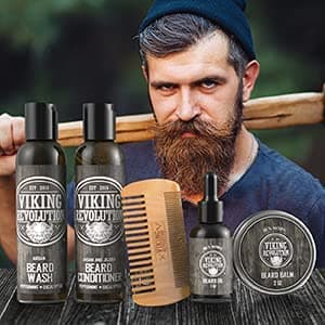 VIKING REVOLUTION - Beard Conditioner Kit - Beard Grooming Kit For Men - Softens, Smoothes & Soothes - With Beard Wash & Conditioner, Beard Oil, Beard Balm and Beard Comb — view 6