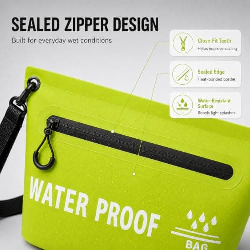 AURALIN Waterproof Dry Bag 4 L Green PVC Airtight Zip Shoulder Strap — view 5