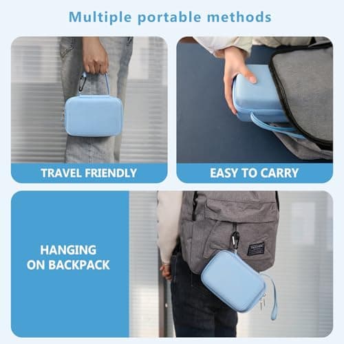 Supmay Kids Camera Case Compatible with Hangrui/HiMont/TIATUA/GREENKINDER/ETIKEZ/UIONVO/Gofunly/Lenudar/MYSTILUCK/Luoba Kids Camera Instant Print, Prints Paper Storage Bag, Blue — view 6