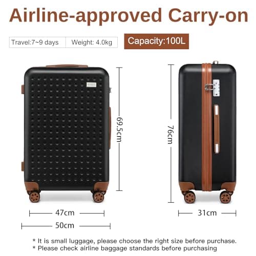 Kono Large Suitcase Lightweight ABS Hard Shell Suitcase Durable 28" Check in Hold Luggage with 4 Wheels and TSA Lock — view 2