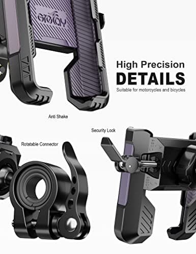 GREFAY Motorcycle Phone Holder Handlebar Mount Motorbike Phone Holder Rearview Mirror【2 Connection Methods+1S Quick Disassembly】 With ​360 Rotate for 4.0-7.0 inch smartphone — view 6