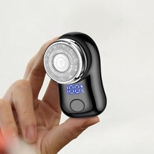 Compact Portable Shaver for Men USB Rechargeable Wet & Dry Grooming with Precision Ideal Travel Trimmer Facial Hair Remover Smooth Tool (Silver, One Size) — view 5