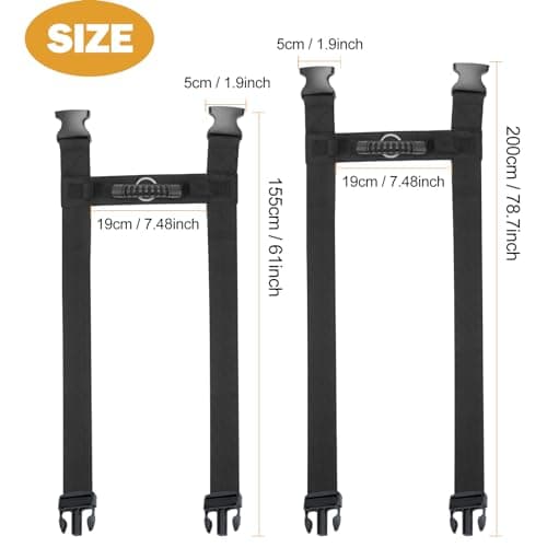ECOSHIRE Carrying Strap with Handle, Handheld Belt for Safely Moving and Lifting Heavy Boxes, Adjustable Belt, H-Shaped Style Carry Straps, Suitable for Cylinder, Camping Mat(61 inch) — view 3