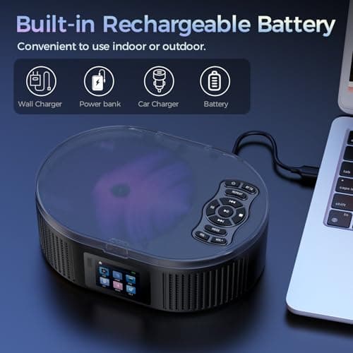 Desobry Portable CD Player with Bluetooth 5.0 LCD Screen for Home Senior — view 6