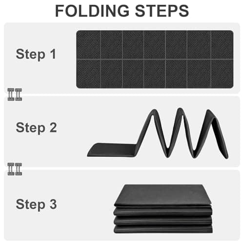 Flintronic Foldable Travel Mat, 4mm Thick Non-Slip TPE Mat for Yoga, Pilates, Fitness, Sports, Training - Black, 183 x 61 x 0.4CM — view 4