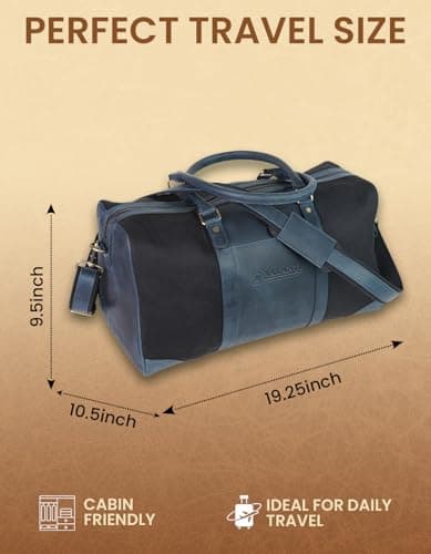 Genuine Leather Large Holdall Bag for Men & Women — view 5