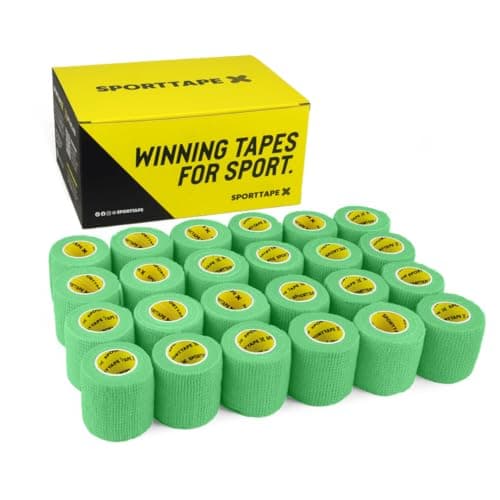 SPORTTAPE Football Sock Tape, 24 Rolls 5cm x 4.5m Mint Green, Self-Adhesive