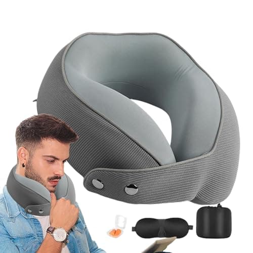 Moreeulsi U Shaped Neck Pillow Magnetic Buckle Breathable Removable