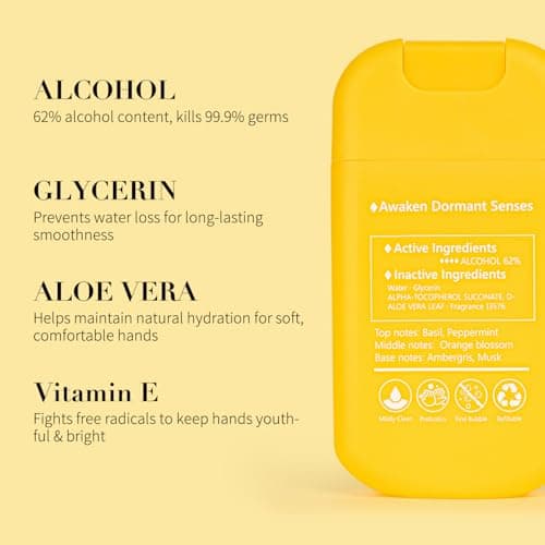 Power Mist Hand Sanitizer Spray, Scented Hydrating Hand Sanitizers Travel Size Refillable, Pocket Portable 3-Pack (Citrus mist at dawn) 0.93Fl Oz 460-Sprays Each — view 4