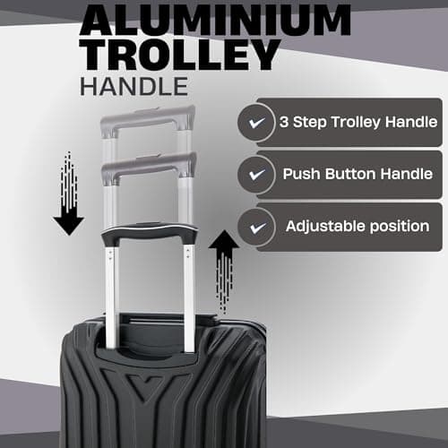 DK Luggage 24" Medium Hard Shell Suitcase Luggage 4 Wheel Spinner ABS101 (Black ABS-101, 24" Medium) — view 4
