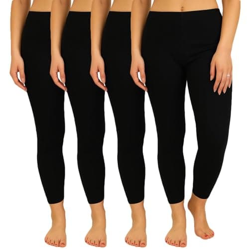 Gaffer Womens Thermal Bottom Underwear Ladies Winter Warm Long Johns Leggings Bottom 4 Pack Black 14-16