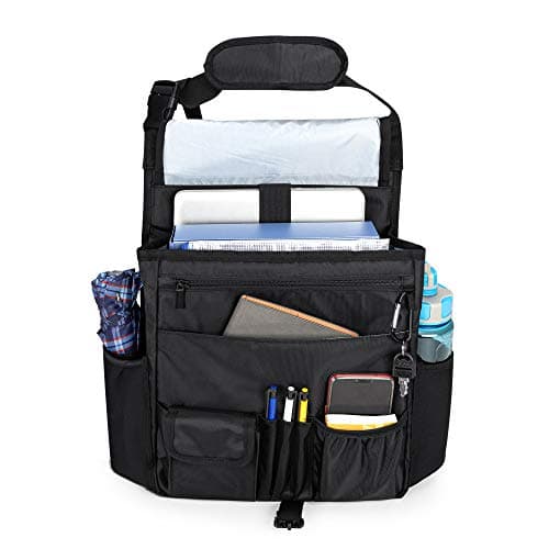 Luxja Car Seat Organiser, Car Storage Bag for Passenger Seat, Black — view 2