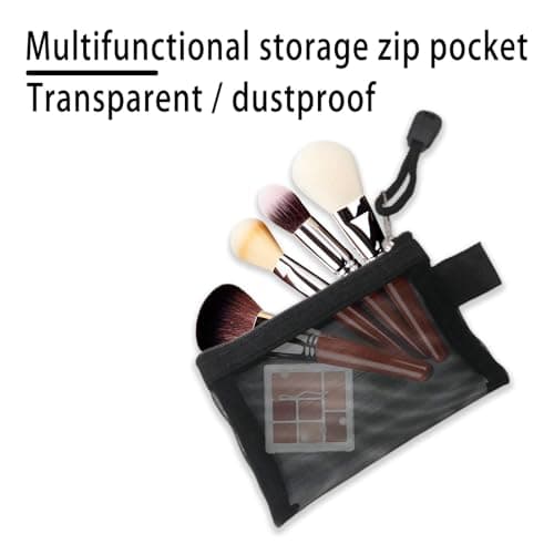 Small Toiletries Pouch with Zip, Mesh Zipper Pouch for Travel, 6 Pcs — view 3