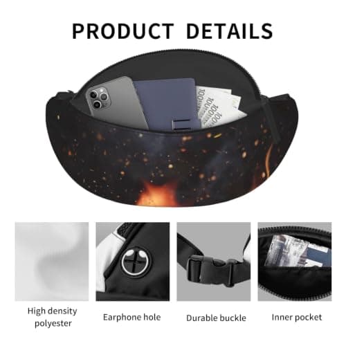 Meymuise Waist Bag, Flaming Charcoal Grill Pattern — view 5