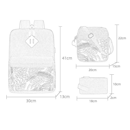 LOVIVER Laptop Backpack Hand Bag Gift Business Casual with USB Charging Port College School Computer Bag Crossbody Bag for Men Women, Black — view 3