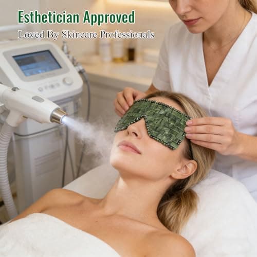 ideayard Jade Eye Mask + Stainless Steel Ice Globes, Home Spa Facial Tools for Puffy Eyes, Dark Circles & Wrinkles, Cooling Massager for Skin Tightening & Relaxation — view 5