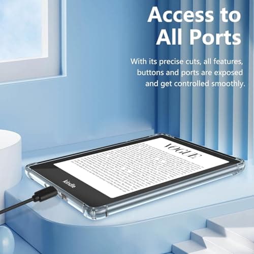 VOVIPO Clear Case for 6.8" Kindle Paperwhite(11th Generation-2021) and 6.8 inch Kindle Paperwhite Signature Edition, Ultra Soft Flexible Transparent TPU Skin Bumper Back Cover Reinforced Corners — view 5