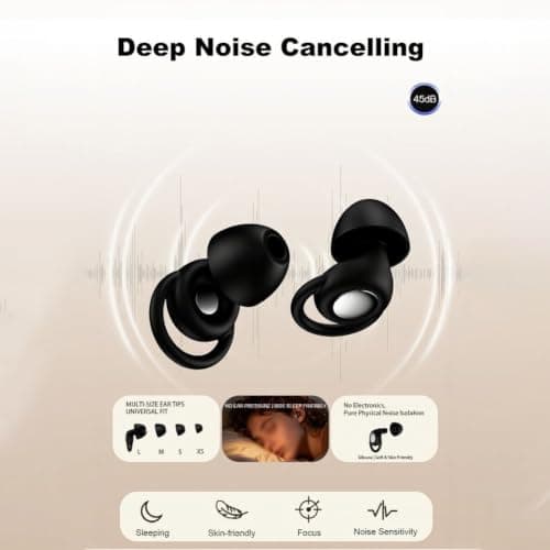 Travel Earplugs Soft Silicone for Concerts and Flights(Black) — view 4