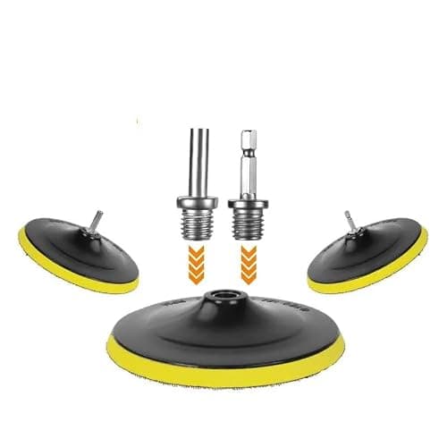 Polishing Pads for Drill, 8-Piece Professional Wool Buffer Kit – Includes M10 & Hex Shank Adapters – Universal Car Waxing, Compounding & Furniture Polishing Set (5 INCH) — view 3