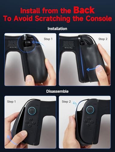 JSAUX Non-Slip Ergonomic Charging Grip for Switch 2 JoyPads — view 2