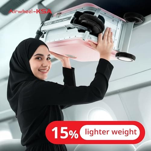 AirWheel SE3SL Pink Mobile Suitcase with Electric Motor, Ideal for Hand Luggage, 20L Volume, TSA Lock, USB Power Bank - Smart Travel Luggage, Pink, Mobile Suitcase for Hand Luggage — view 2